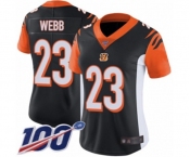 Women's Cincinnati Bengals #23 B.W. Webb Black Team Color Vapor Untouchable Limited Player 100th Season Football Jersey