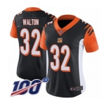 Women's Cincinnati Bengals #32 Mark Walton Black Team Color Vapor Untouchable Limited Player 100th Season Football Jersey