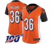 Women's Cincinnati Bengals #36 Shawn Williams Orange Alternate Vapor Untouchable Limited Player 100th Season Football Jersey