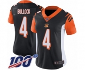 Women's Cincinnati Bengals #4 Randy Bullock Black Team Color Vapor Untouchable Limited Player 100th Season Football Jersey