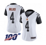 Women's Cincinnati Bengals #4 Randy Bullock Limited White Rush Vapor Untouchable 100th Season Football Jersey