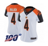 Women's Cincinnati Bengals #4 Randy Bullock White Vapor Untouchable Limited Player 100th Season Football Jersey