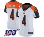 Women's Cincinnati Bengals #4 Randy Bullock White Vapor Untouchable Limited Player 100th Season Football Jersey