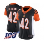 Women's Cincinnati Bengals #42 Clayton Fejedelem Black Team Color Vapor Untouchable Limited Player 100th Season Football Jersey