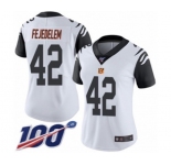 Women's Cincinnati Bengals #42 Clayton Fejedelem Limited White Rush Vapor Untouchable 100th Season Football Jersey