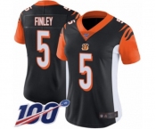 Women's Cincinnati Bengals #5 Ryan Finley Black Team Color Vapor Untouchable Limited Player 100th Season Football Jersey
