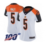 Women's Cincinnati Bengals #5 Ryan Finley White Vapor Untouchable Limited Player 100th Season Football Jersey