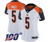 Women's Cincinnati Bengals #5 Ryan Finley White Vapor Untouchable Limited Player 100th Season Football Jersey