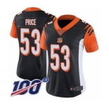 Women's Cincinnati Bengals #53 Billy Price Black Team Color Vapor Untouchable Limited Player 100th Season Football Jersey