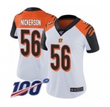 Women's Cincinnati Bengals #56 Hardy Nickerson White Vapor Untouchable Limited Player 100th Season Football Jersey