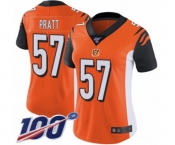 Women's Cincinnati Bengals #57 Germaine Pratt Orange Alternate Vapor Untouchable Limited Player 100th Season Football Jersey