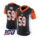 Women's Cincinnati Bengals #59 Nick Vigil Black Team Color Vapor Untouchable Limited Player 100th Season Football Jersey