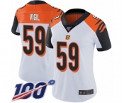 Women's Cincinnati Bengals #59 Nick Vigil White Vapor Untouchable Limited Player 100th Season Football Jersey