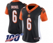 Women's Cincinnati Bengals #6 Jeff Driskel Black Team Color Vapor Untouchable Limited Player 100th Season Football Jersey