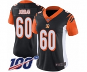 Women's Cincinnati Bengals #60 Michael Jordan Black Team Color Vapor Untouchable Limited Player 100th Season Football Jersey