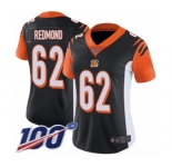 Women's Cincinnati Bengals #62 Alex Redmond Black Team Color Vapor Untouchable Limited Player 100th Season Football Jersey