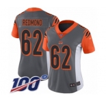 Women's Cincinnati Bengals #62 Alex Redmond Limited Silver Inverted Legend 100th Season Football Jersey