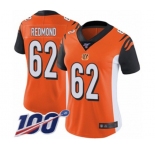 Women's Cincinnati Bengals #62 Alex Redmond Orange Alternate Vapor Untouchable Limited Player 100th Season Football Jersey