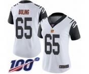Women's Cincinnati Bengals #65 Clint Boling Limited White Rush Vapor Untouchable 100th Season Football Jersey