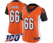 Women's Cincinnati Bengals #66 Trey Hopkins Orange Alternate Vapor Untouchable Limited Player 100th Season Football Jersey