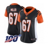 Women's Cincinnati Bengals #67 John Miller Black Team Color Vapor Untouchable Limited Player 100th Season Football Jersey
