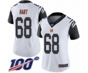 Women's Cincinnati Bengals #68 Bobby Hart Limited White Rush Vapor Untouchable 100th Season Football Jersey