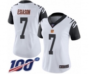 Women's Cincinnati Bengals #7 Boomer Esiason Limited White Rush Vapor Untouchable 100th Season Football Jersey