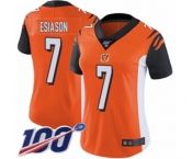 Women's Cincinnati Bengals #7 Boomer Esiason Orange Alternate Vapor Untouchable Limited Player 100th Season Football Jersey