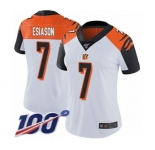 Women's Cincinnati Bengals #7 Boomer Esiason White Vapor Untouchable Limited Player 100th Season Football Jersey