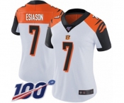 Women's Cincinnati Bengals #7 Boomer Esiason White Vapor Untouchable Limited Player 100th Season Football Jersey