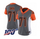 Women's Cincinnati Bengals #71 Andre Smith Limited Silver Inverted Legend 100th Season Football Jersey