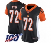 Women's Cincinnati Bengals #72 Kerry Wynn Black Team Color Vapor Untouchable Limited Player 100th Season Football Jersey