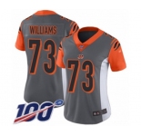 Women's Cincinnati Bengals #73 Jonah Williams Limited Silver Inverted Legend 100th Season Football Jersey