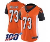 Women's Cincinnati Bengals #73 Jonah Williams Orange Alternate Vapor Untouchable Limited Player 100th Season Football Jersey