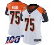 Women's Cincinnati Bengals #75 Jordan Willis White Vapor Untouchable Limited Player 100th Season Football Jersey