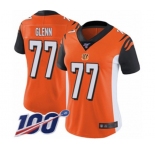 Women's Cincinnati Bengals #77 Cordy Glenn Orange Alternate Vapor Untouchable Limited Player 100th Season Football Jersey