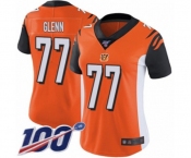 Women's Cincinnati Bengals #77 Cordy Glenn Orange Alternate Vapor Untouchable Limited Player 100th Season Football Jersey