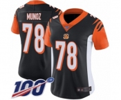 Women's Cincinnati Bengals #78 Anthony Munoz Black Team Color Vapor Untouchable Limited Player 100th Season Football Jersey