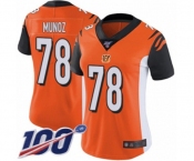 Women's Cincinnati Bengals #78 Anthony Munoz Orange Alternate Vapor Untouchable Limited Player 100th Season Football Jersey