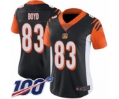 Women's Cincinnati Bengals #83 Tyler Boyd Black Team Color Vapor Untouchable Limited Player 100th Season Football Jersey
