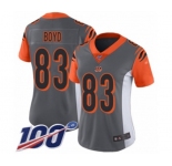 Women's Cincinnati Bengals #83 Tyler Boyd Limited Silver Inverted Legend 100th Season Football Jersey