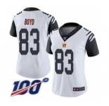 Women's Cincinnati Bengals #83 Tyler Boyd Limited White Rush Vapor Untouchable 100th Season Football Jersey