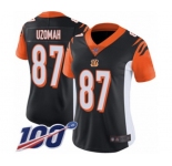 Women's Cincinnati Bengals #87 C.J. Uzomah Black Team Color Vapor Untouchable Limited Player 100th Season Football Jersey