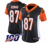 Women's Cincinnati Bengals #87 C.J. Uzomah Black Team Color Vapor Untouchable Limited Player 100th Season Football Jersey