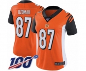 Women's Cincinnati Bengals #87 C.J. Uzomah Orange Alternate Vapor Untouchable Limited Player 100th Season Football Jersey