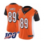 Women's Cincinnati Bengals #89 Drew Sample Orange Alternate Vapor Untouchable Limited Player 100th Season Football Jersey
