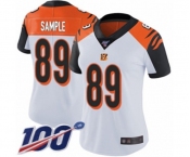 Women's Cincinnati Bengals #89 Drew Sample White Vapor Untouchable Limited Player 100th Season Football Jersey