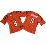 Women's Cincinnati Bengals #9 Joe Burrow Orange F.U.S.E. Stitched Vapor Football Jersey