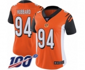 Women's Cincinnati Bengals #94 Sam Hubbard Orange Alternate Vapor Untouchable Limited Player 100th Season Football Jersey
