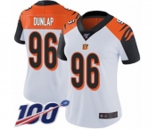 Women's Cincinnati Bengals #96 Carlos Dunlap White Vapor Untouchable Limited Player 100th Season Football Jersey